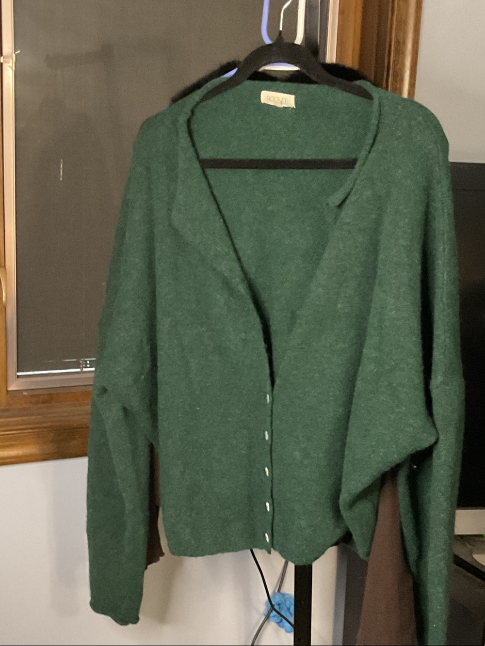 Roolee Forest Green Button-Front Cardigan
